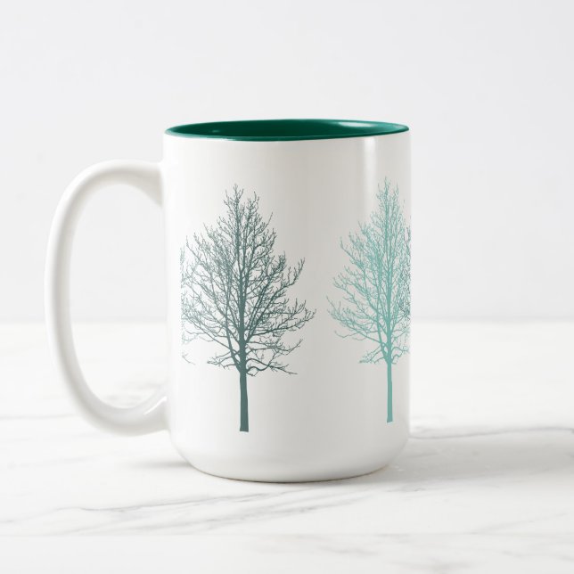 Taza Bicolor Árboles verde azulados (Izquierda)