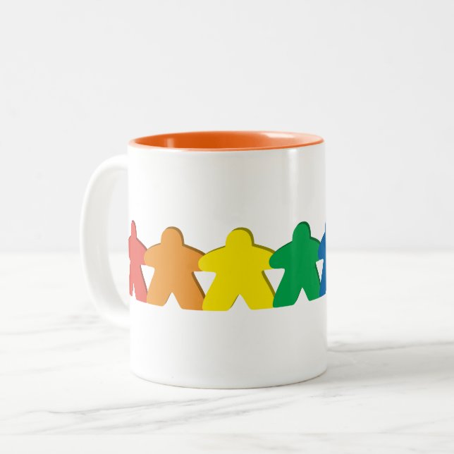 Taza Bicolor Arco iris Meeple (Anverso izquierdo)