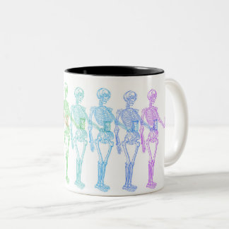 Taza Bicolor Arco iris vivo esquelético anatómico de Momento