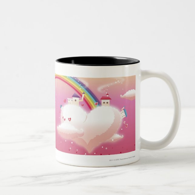Taza Bicolor Arco iris y edificios en las nubes (Derecha)