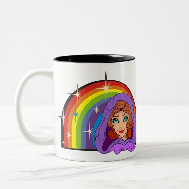 Taza Bicolor Arcoiris con virgo en los años 80 (Izquierda)