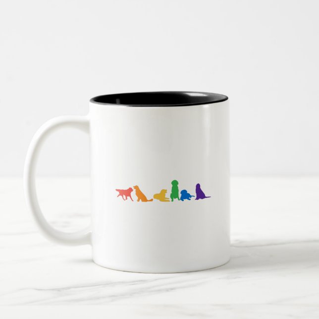Taza Bicolor Arcoiris de Golden Retriever (Izquierda)