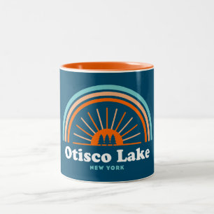 Taza Bicolor Arcoiris de Otisco Lake New York