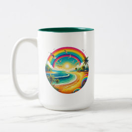 Taza Bicolor Arcoiris grande