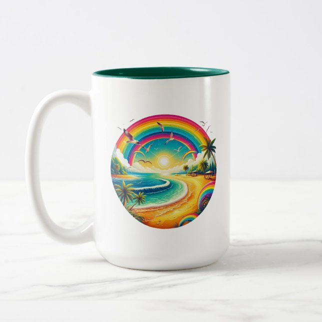 Taza Bicolor Arcoiris grande (Izquierda)