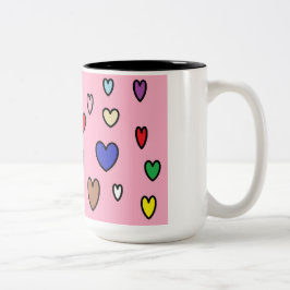 Taza Bicolor Arcoiris Hearts Mug