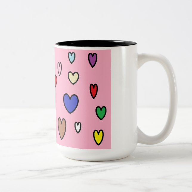Taza Bicolor Arcoiris Hearts Mug (Derecha)