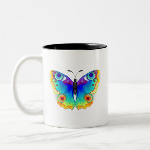 Taza Bicolor Arcoiris mariposa Peacock Eye