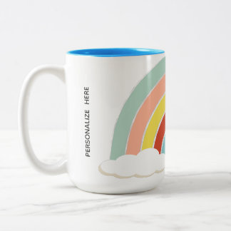 Taza Bicolor Arcoiris retro