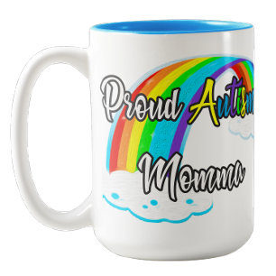 Taza Bicolor Arcoíris y rompecabezas Orgullosa Mamá Autista