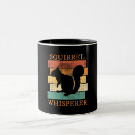 Taza Bicolor Ardilla Animal Bosque Retro