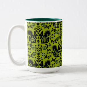 Taza Bicolor Ardilla Escandinavia Nórdica Arte Popular