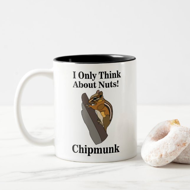 Taza Bicolor Ardilla Roedor Divertido (Con donut)