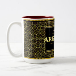 Taza Bicolor Argentina Football Fan 2026 Black Gold Luxury 