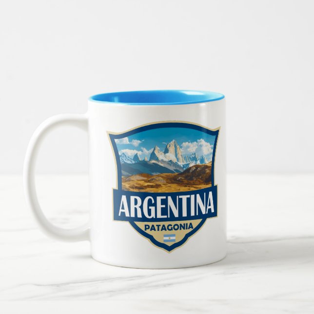 Taza Bicolor Argentina Illustration Retro Badge (Izquierda)