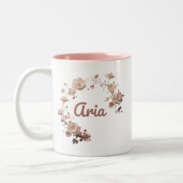 Taza Bicolor Aria Floral Mug