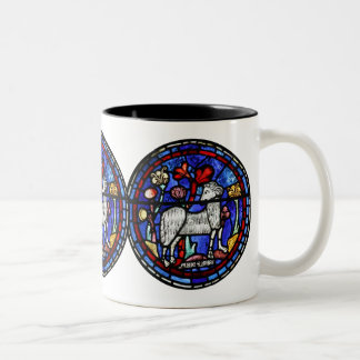 Taza Bicolor Aries Astrología Gótica Cristal Manchado Windows M