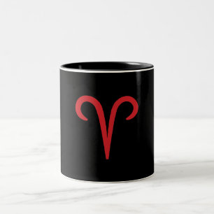 Taza Bicolor ARIES El Carnero Rojo Zodiaco Astrología Signo de 
