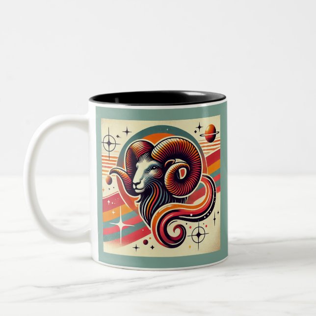 Taza Bicolor Aries Zodiac Mug con colores negrita (Izquierda)