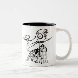 Taza Bicolor Aristócrata con bigote y palo de barbilla