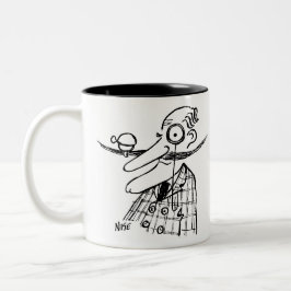 Taza Bicolor Aristócrata con bigote y palo de barbilla