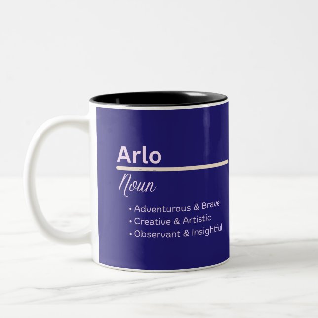 Taza Bicolor Arlo Boy Personalized Name Definition (Izquierda)