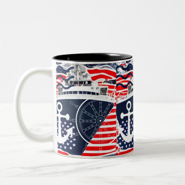 Taza Bicolor Armada de Estados Unidos (Izquierda)