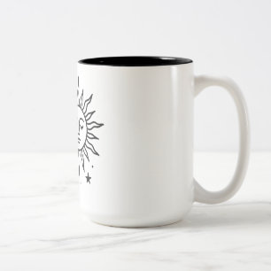 Taza Bicolor Armonía Celestial del Sol y la Luna — Minimalista