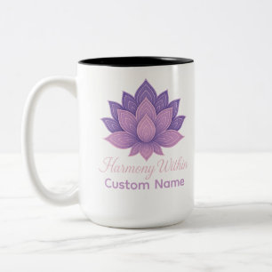 Taza Bicolor Armonía dentro de Lotus Mandala personalizada
