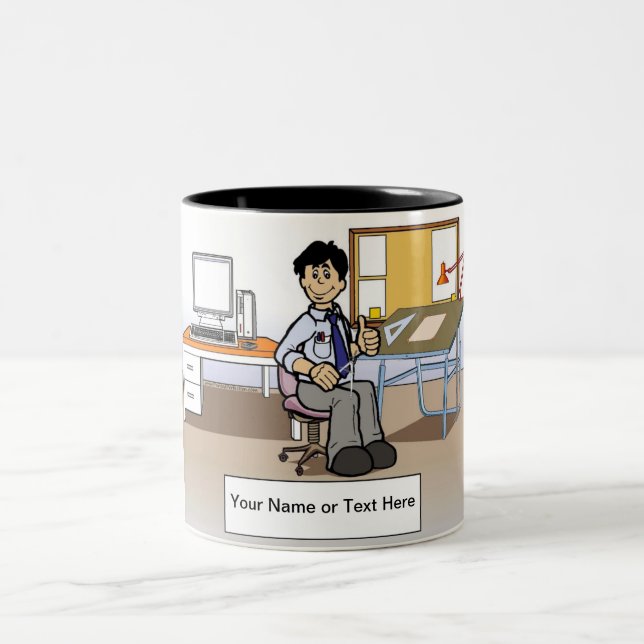 Taza Bicolor Arquitecto personalizado, ingeniero - Personalizad (Centro)
