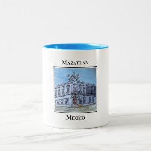 Taza Bicolor Arquitectura Neoclásica en el Mazatlán Histórico 