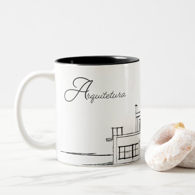 Taza Bicolor Arquitetura (Con donut)
