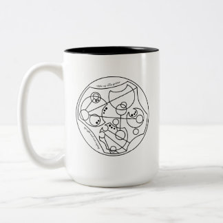 Taza Bicolor Arriba y sin llorar - Circular Gallifreyan