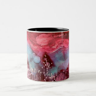 Taza Bicolor Art Mug con pintura del mundo rojo