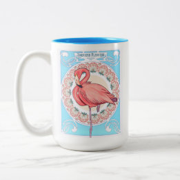 Taza Bicolor Art Nouveau Flamingo Mug