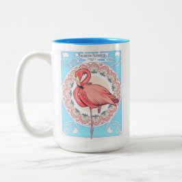 Taza Bicolor Art Nouveau Flamingo Mug