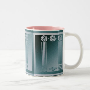 Taza Bicolor Art Nouveau Verde azulado, Charles MackMacintosh, 