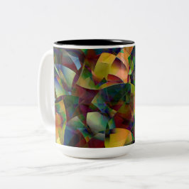 Taza Bicolor Arte abstracto colorido y caleidoscópico