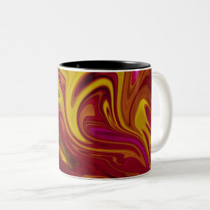 Taza Bicolor Arte abstracto colorido y moderno   lona de aceite