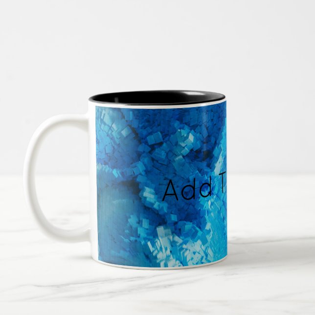 Taza Bicolor Arte abstracto con ángulo azul y blanco (Izquierda)