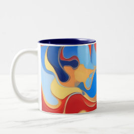 Taza Bicolor Arte abstracto de remolino moderno