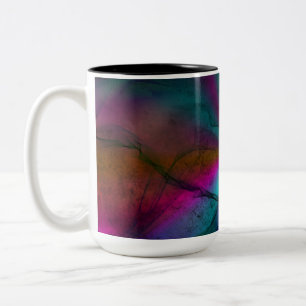 Taza Bicolor Arte abstracto del arcoiris crudo multicolor