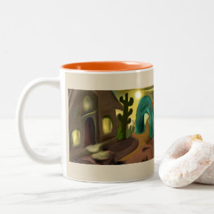Taza Bicolor Arte abstracto del suroeste de la Misión Española