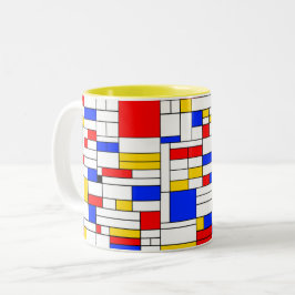 Taza Bicolor Arte abstracto estilo Piet Mondrian