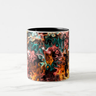 Taza Bicolor arte abstracto ondulado: Glances