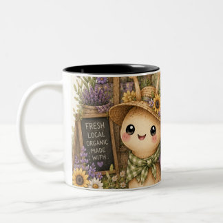 Taza Bicolor Arte Acuarela de Caracol del Mercado de Agricultor