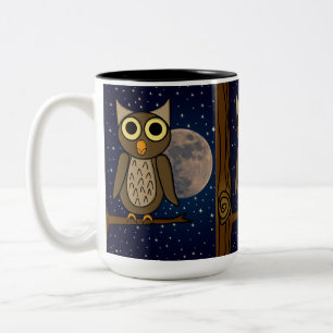 Taza Bicolor Arte adorable de aves del bosque