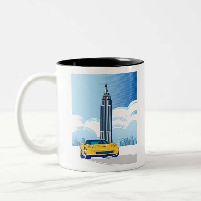 TAZA BICOLOR ARTE AUTOMÓVIL ELEGANTE DE VETTE (Izquierda)