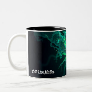 Taza Bicolor Arte científico de célula biológica personalizada