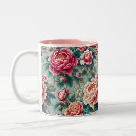 Taza Bicolor Arte de ai floral vintage Mug